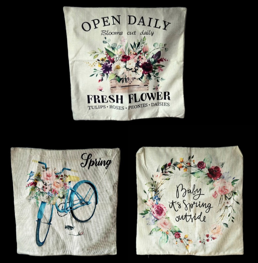 Spring Home Decor Set – 3 Pillow Covers + Garden Flag – NWT