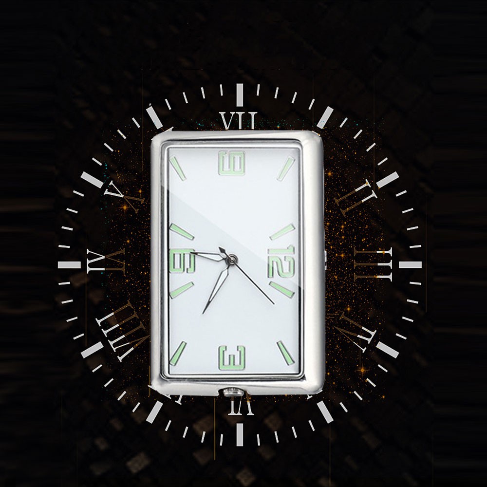 Mini Quartz Analog Watch Stick-On Clock Luminous Watch For Car Motorcycle Home