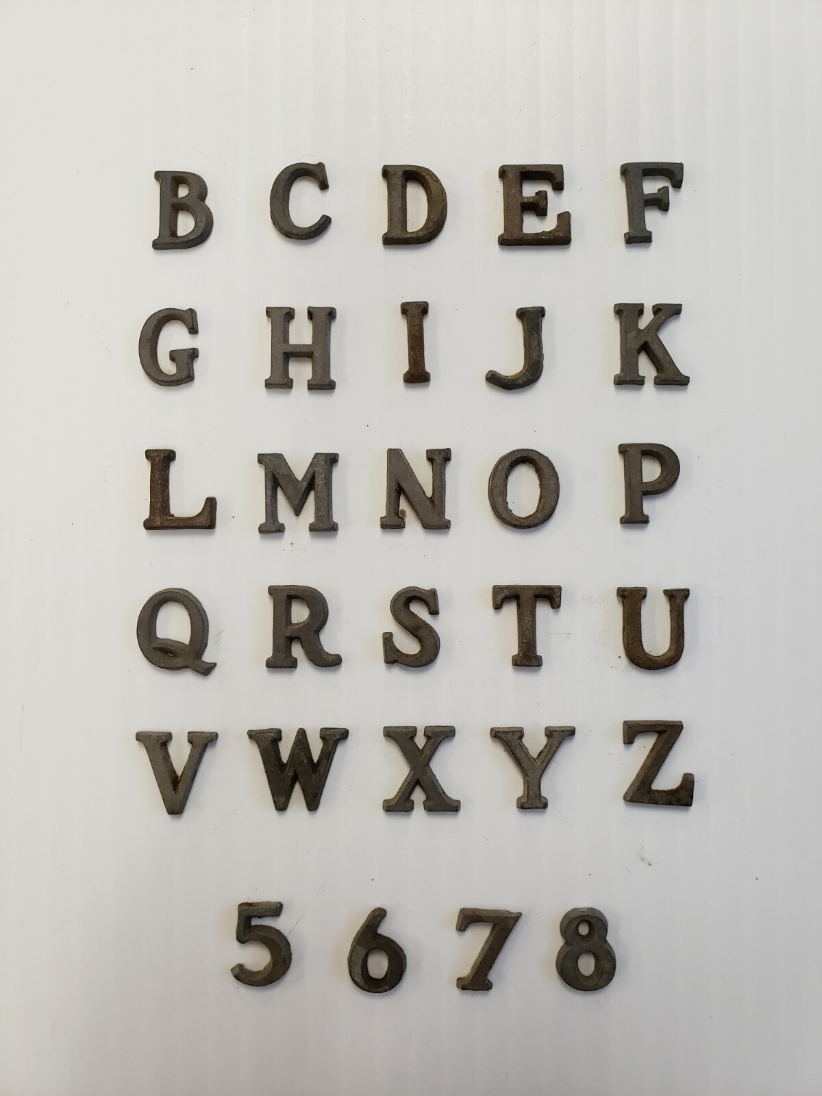 Metal Letters and Numbers 1/2 inch long Roman Font price per letter *