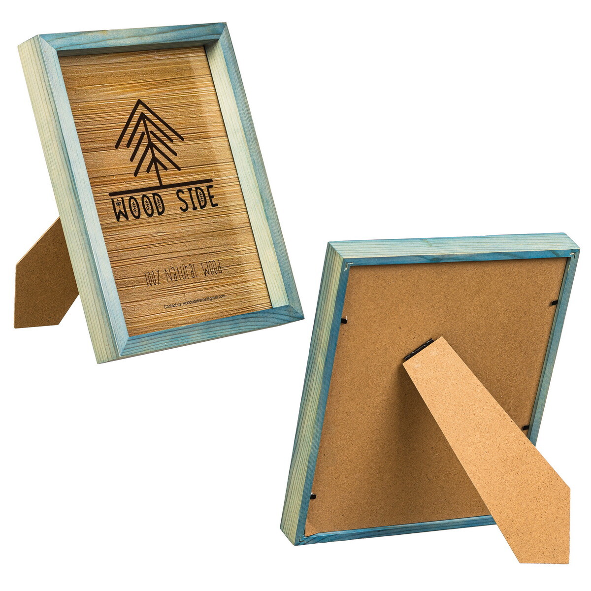 Rustic Colorful Wooden Picture Frames – Natural Solid Wood with Thick Borders