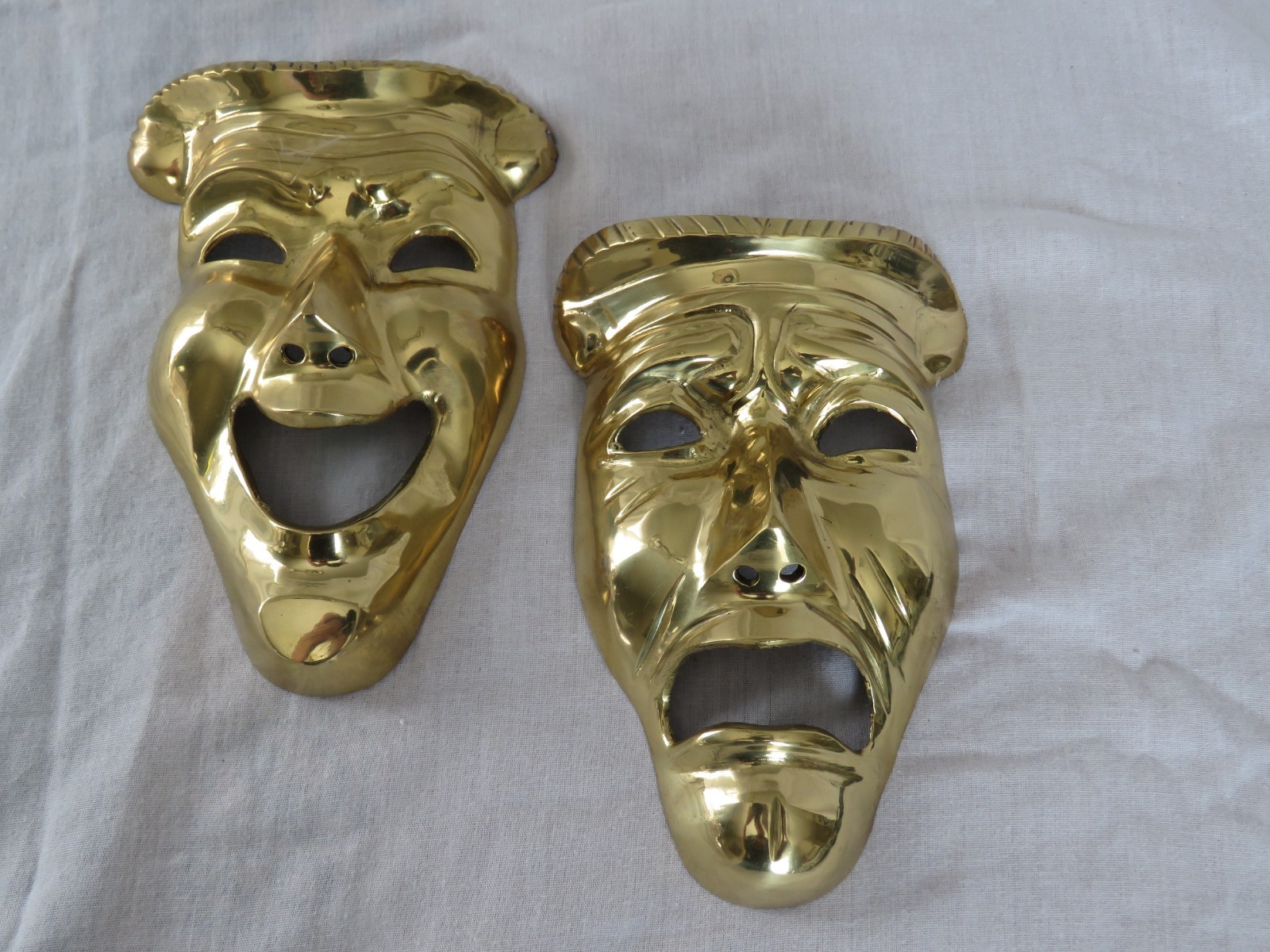 Comedy & Tragedy Solid Brass 7″ X 5″ Masks Made In INDIA 2