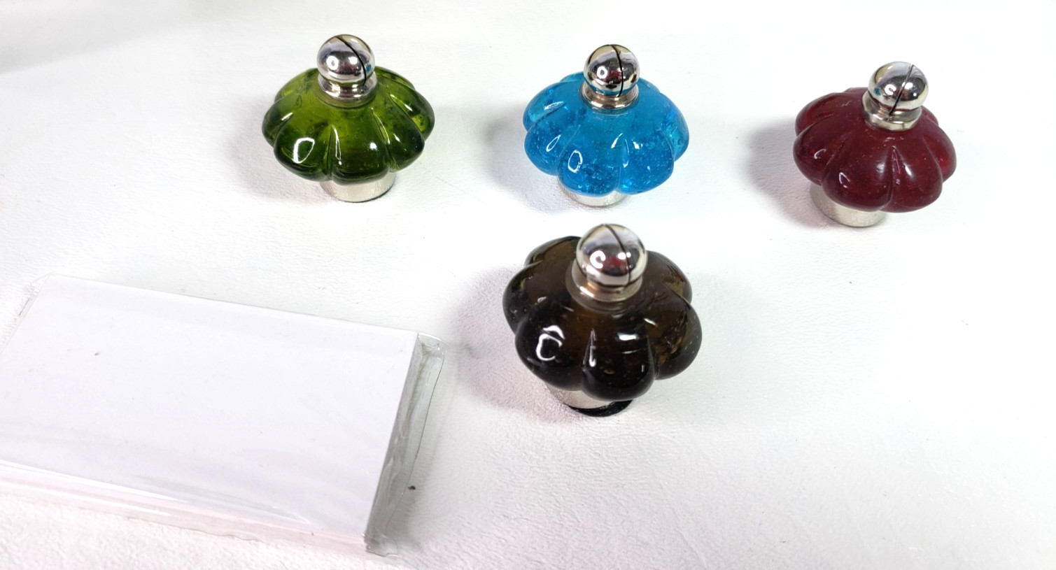 Pottery Barn Multicolor Glass Bead Place Card Holders Set of 4 NIB