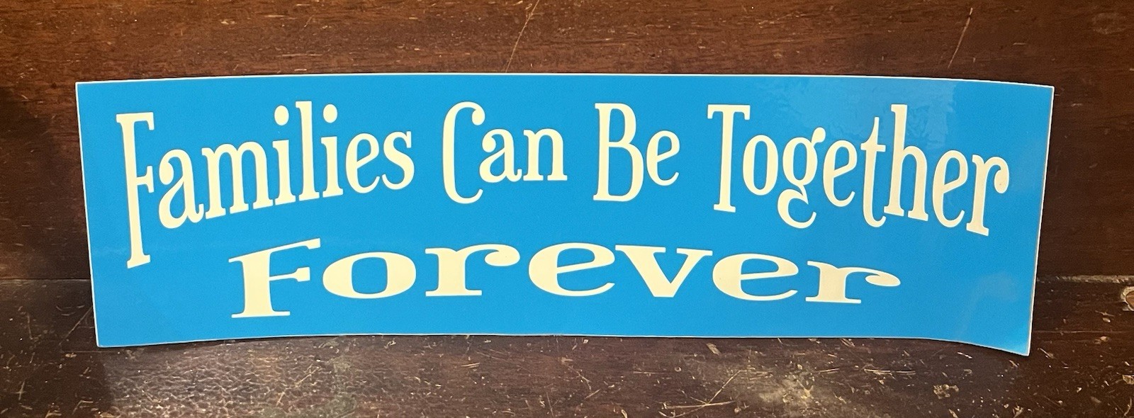 New Rectangle Bumper Sticker “Families Can Be Together Forever”