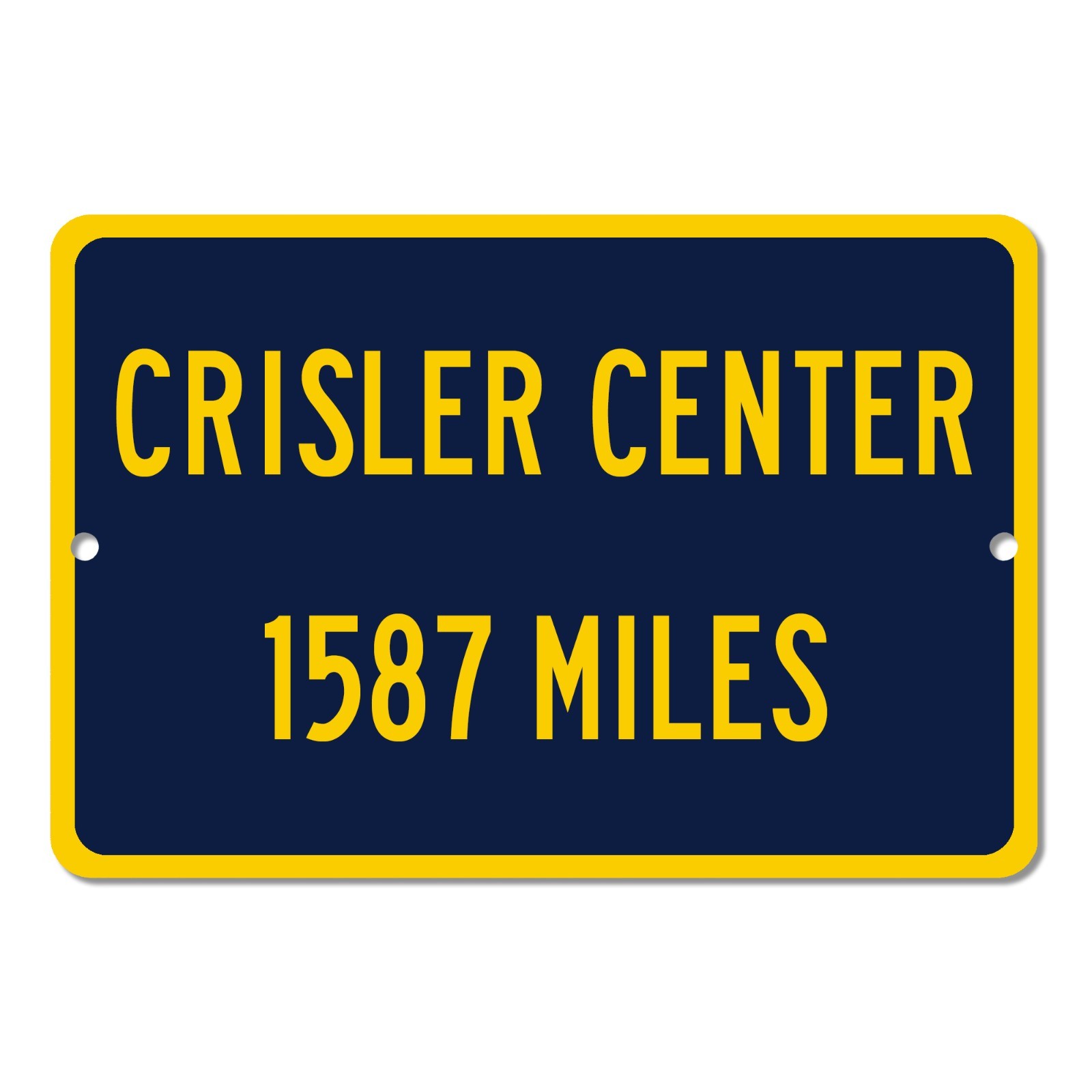 Crisler Center Custom Distance Mileage Sign Michigan Wolverines Basketball Gift