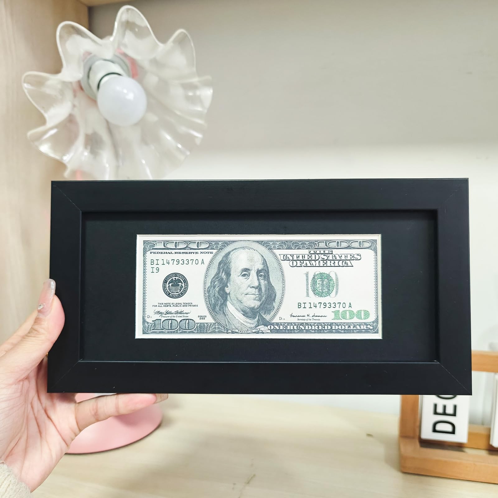 Tabletop Picture Frame,dollar bill holder,5X10“ shadow box picture frames,Black