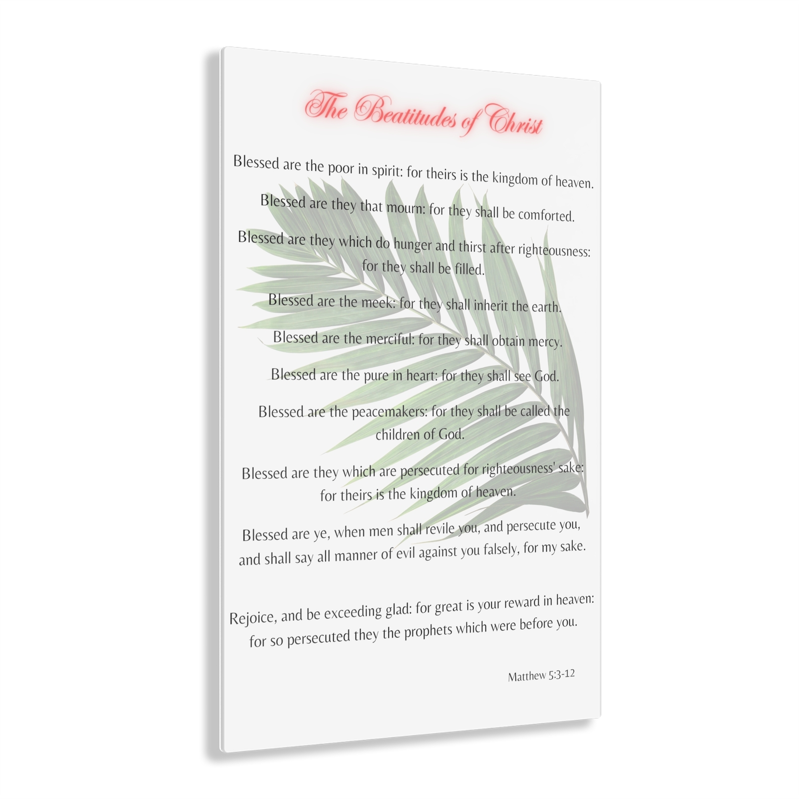 Beatitudes Of Christ 12×18 Acrylic Wall Print Religious Jesus Art Gifts Novelty