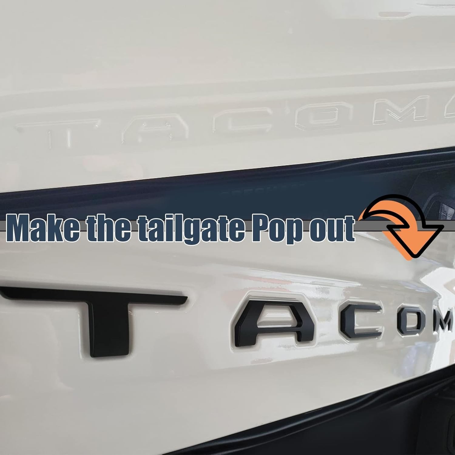 Tacoma 2016-2023 3D Tailgate Insert Letters – Matte Black Emblems
