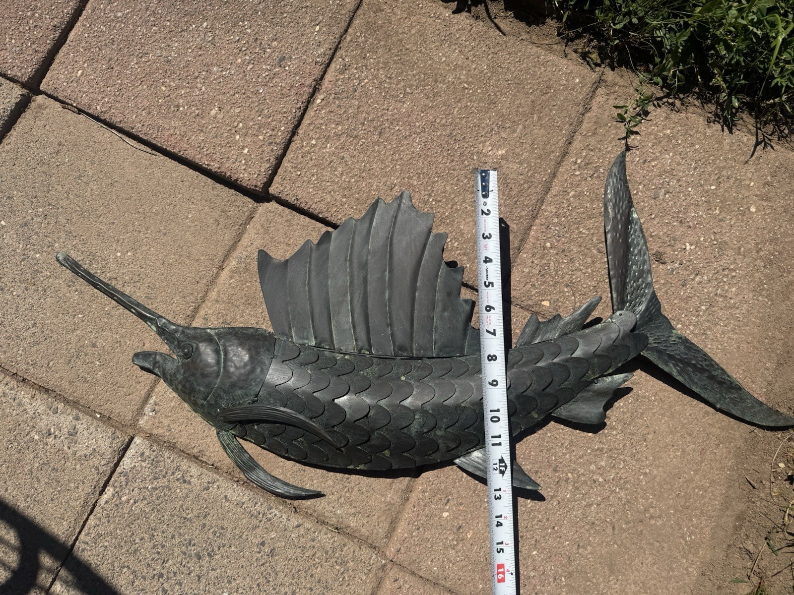 Metal Sailfish Marlin Wall Art Sculpture | Nautical Ocean Decor | 32in x 13in
