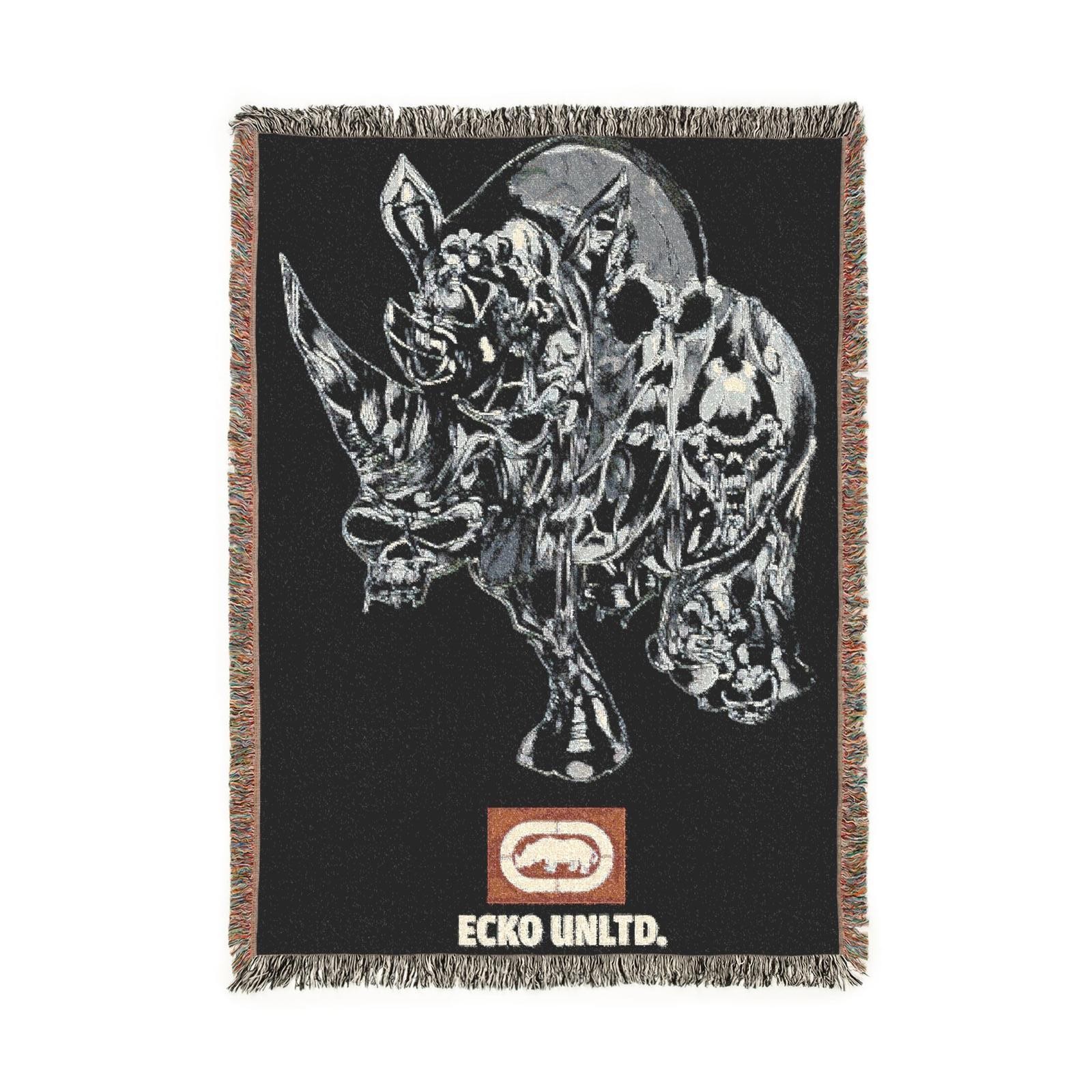 unlimited rhino woven tapestry blanket [52by37]