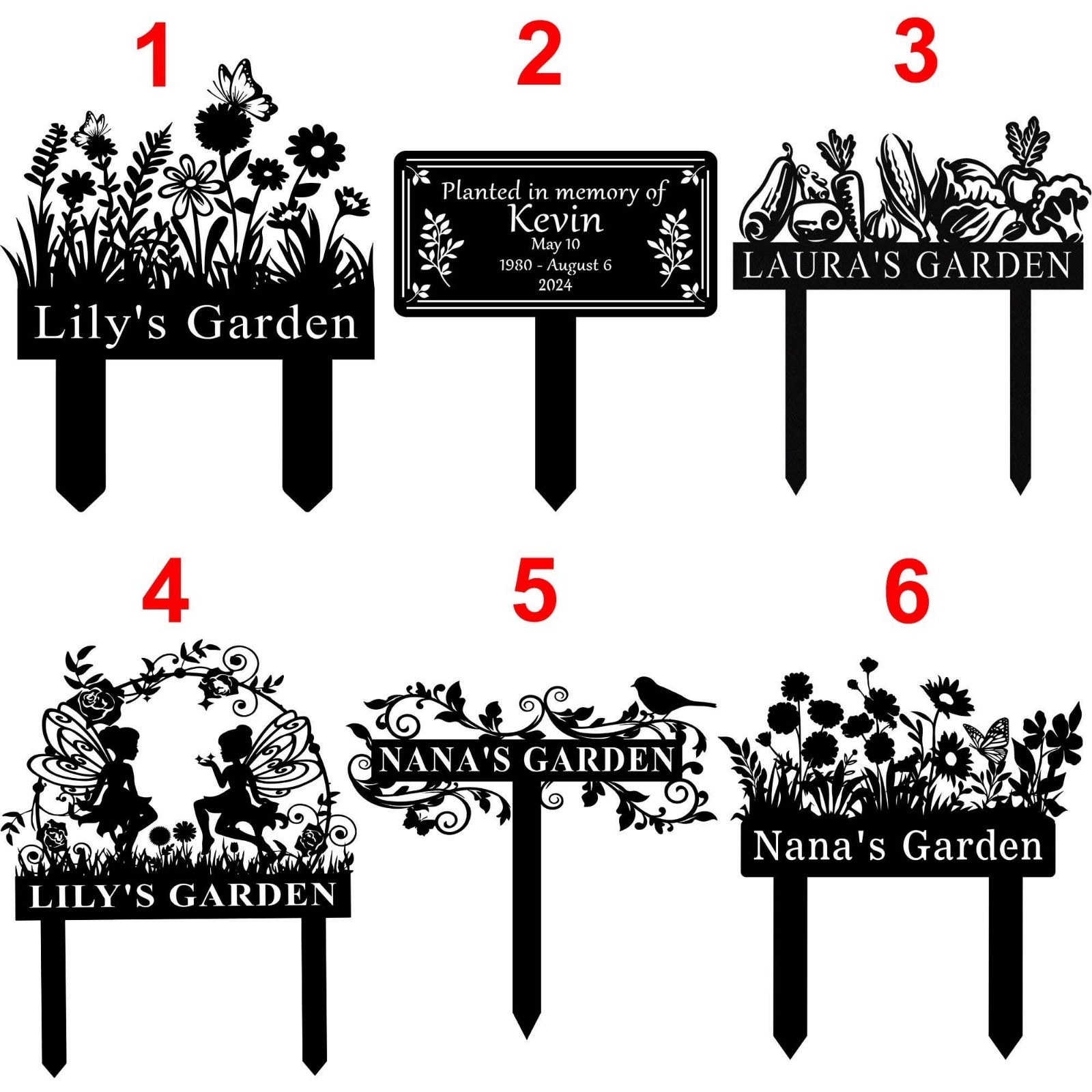Custom Garden Metal Sign with Stake, Personalized Flower Yard Decor