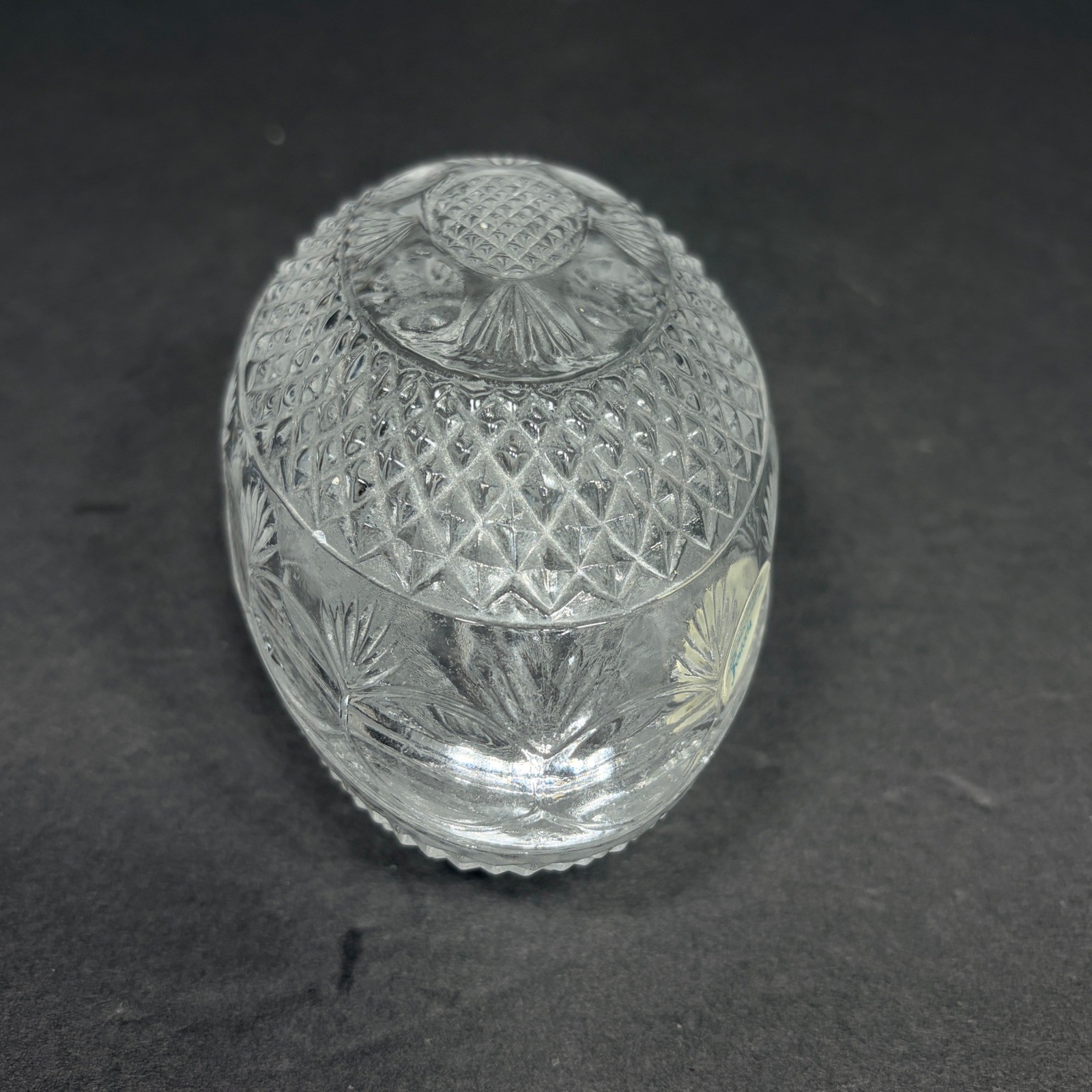 Avon Fostoria Glass Egg Soap Dish Mother’s Day 1977 Collectible Orig Sticker