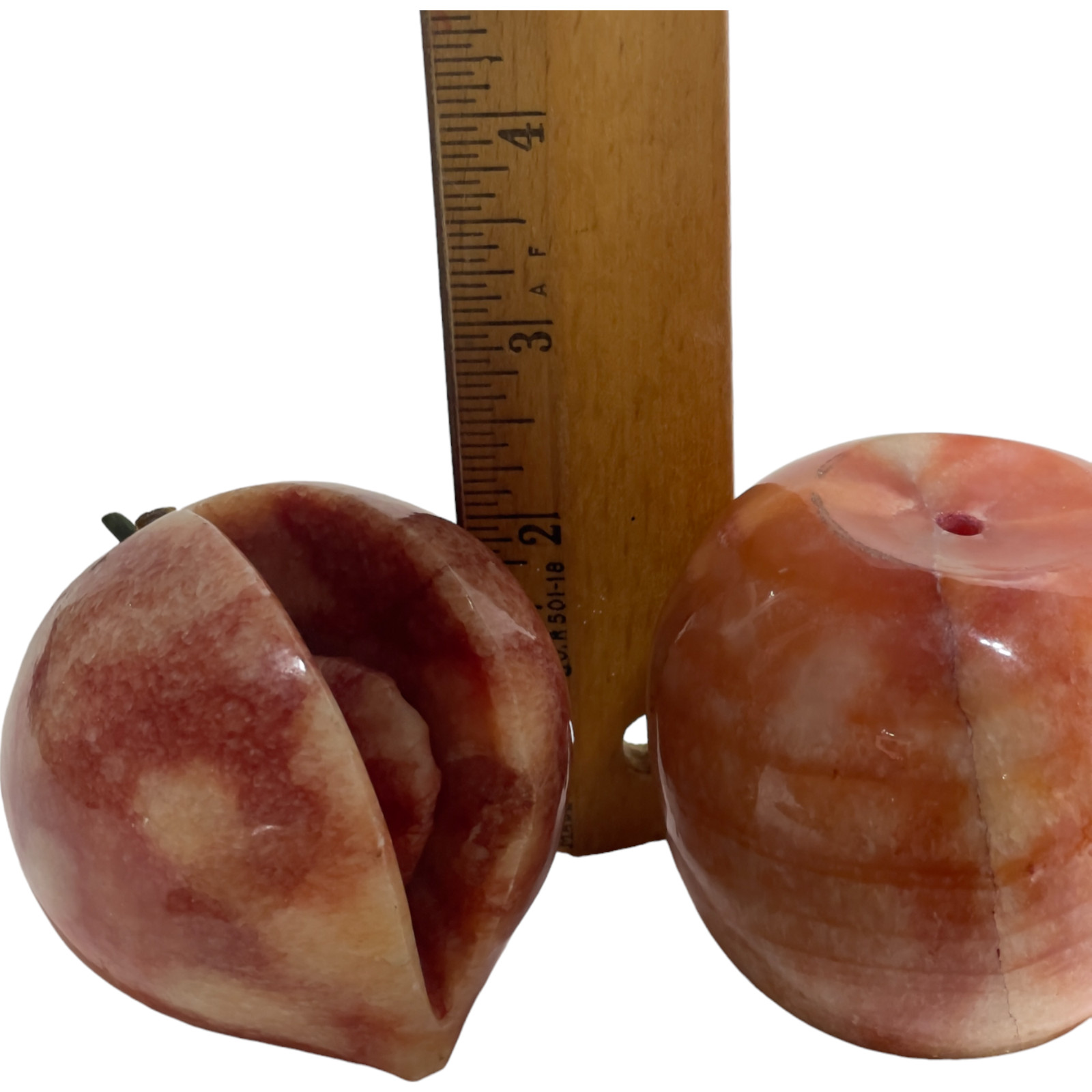 Vintage Alabaster Italian Stone Fruit Lot Of 7 Pieces Mango Pear Pineapple Peach