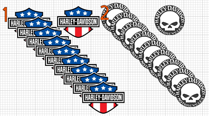 Harley Davidson 10 PC HQ Waterproof Decal Stickers