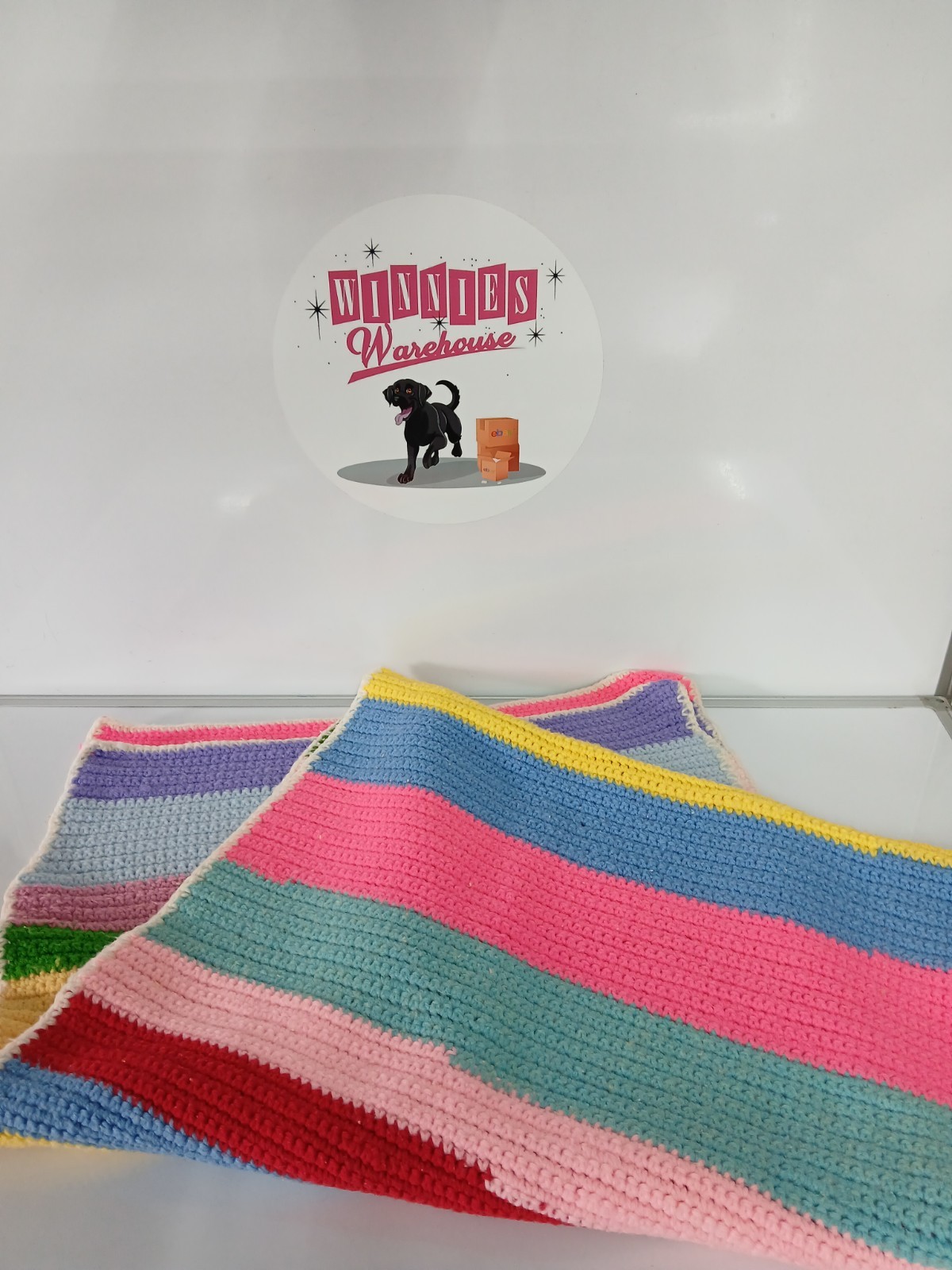 Granny Square 66″ X 19″ Narrow Throw Beautiful Colors