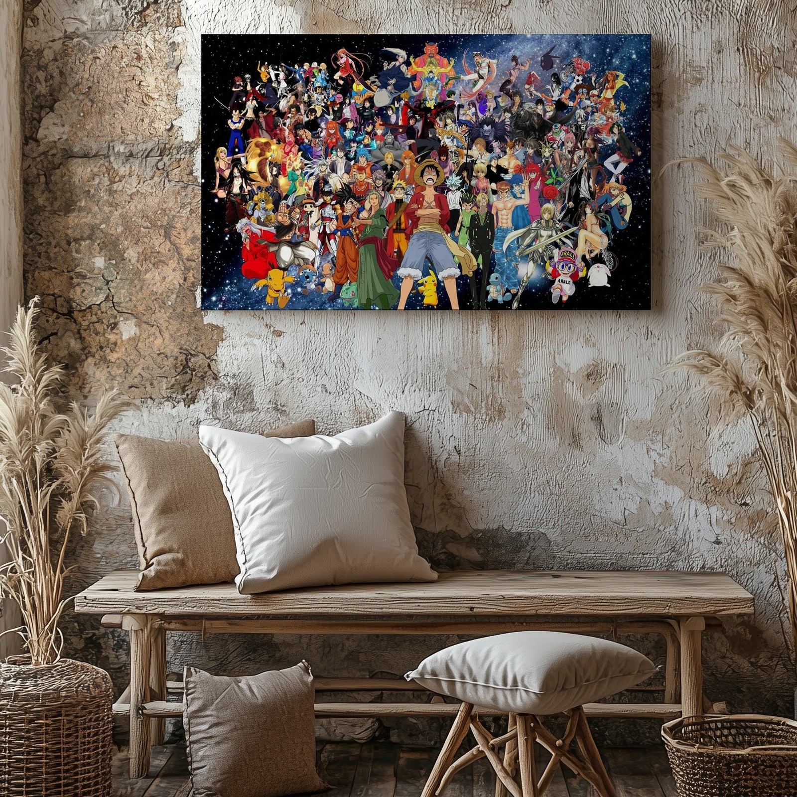 Anime Characters Canvas Wall Art Poster Print Cartoon Manga Japan Otaku Decor