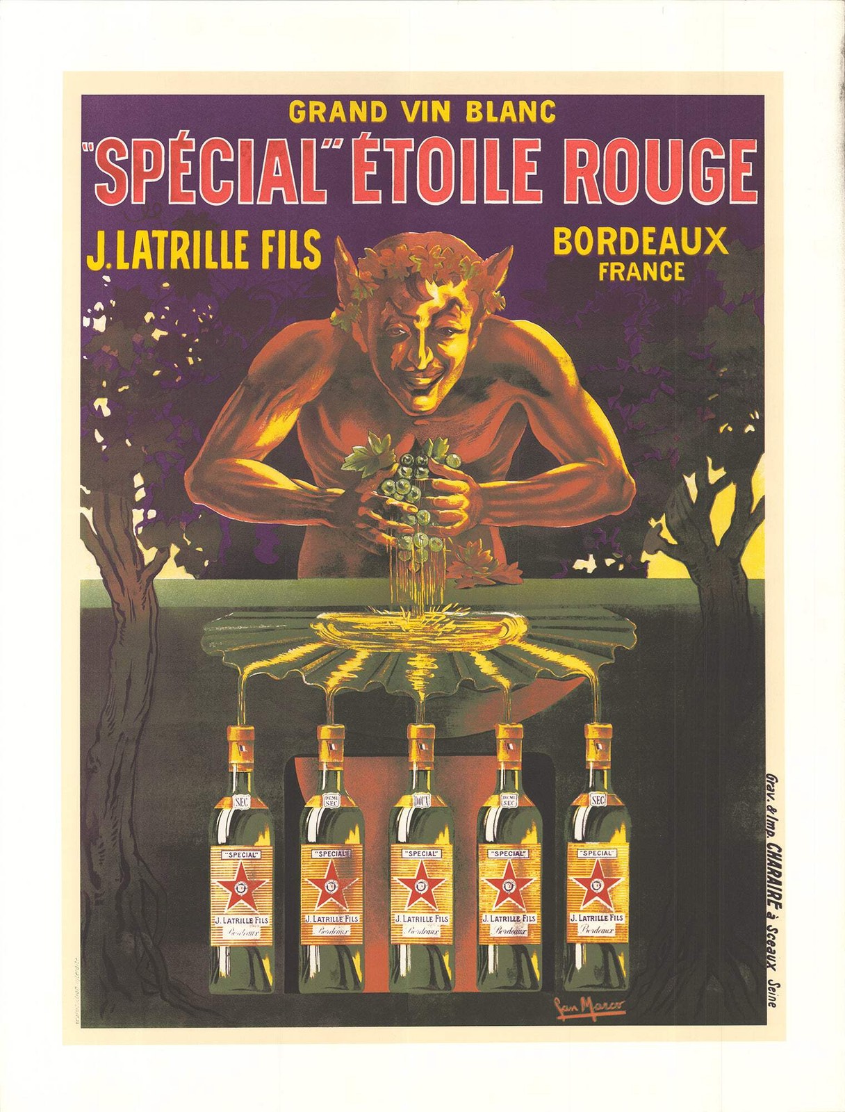 SAN MARCO “Special” Etoile Rouge 50″ x 38.25″ Offset Lithograph Vintage