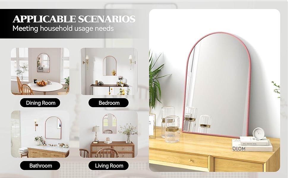 30×20 Arch Mirror Full Length Wall Mounted Hanging or Ast Wall