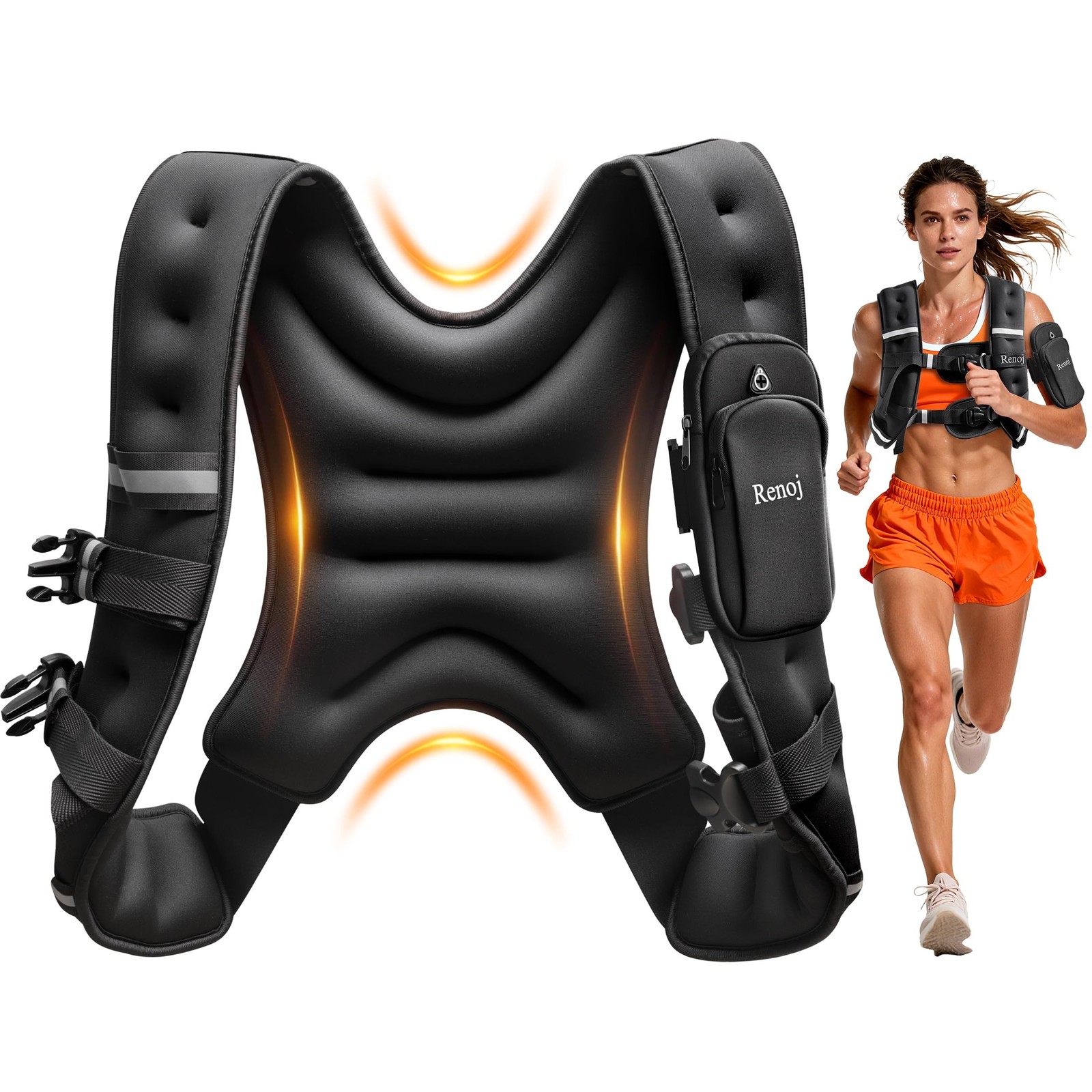 Renoj Weighted Vest for Women Men: Available in 6lb/8lb/10lb/11lb/12lb/14lb/1…