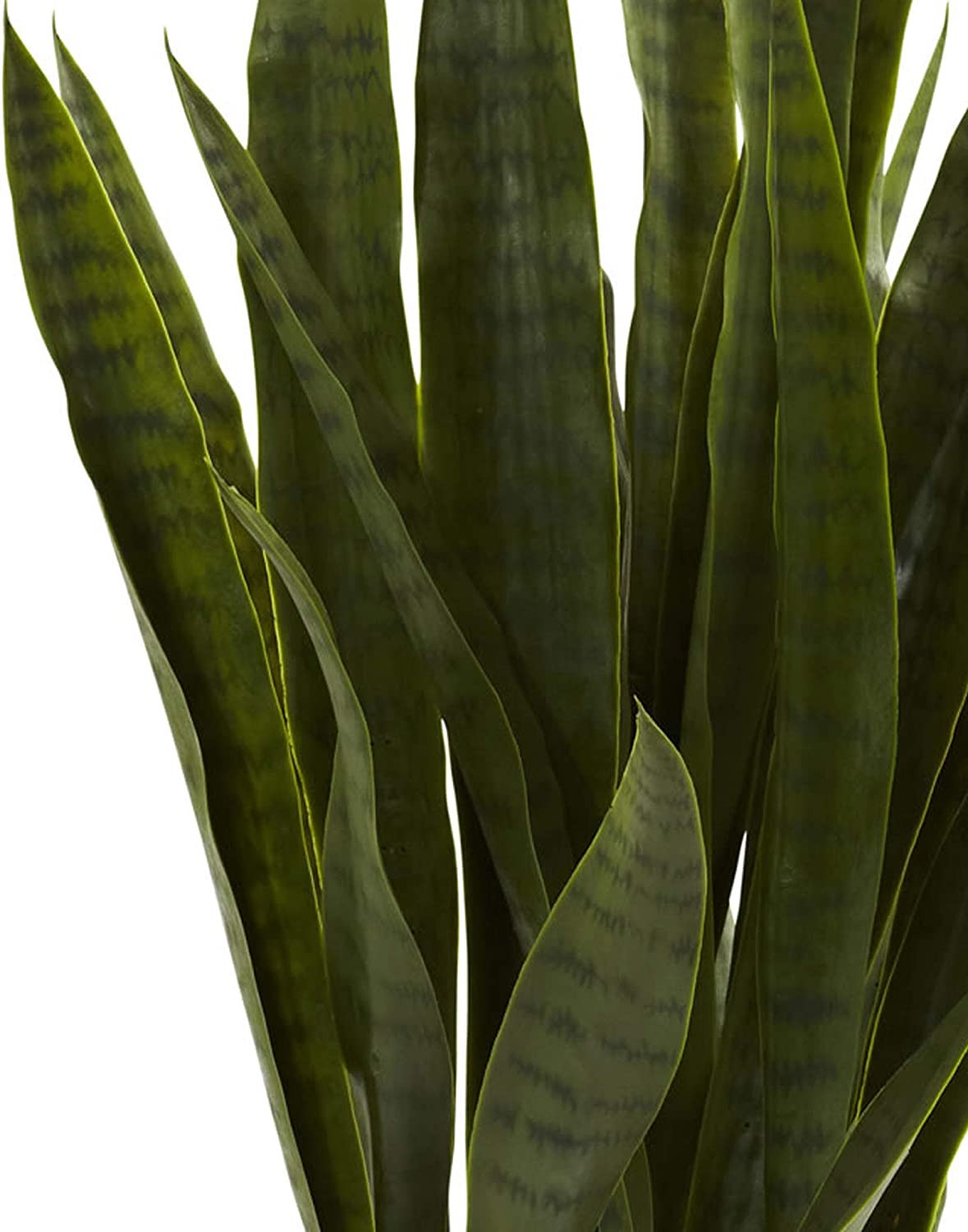 35In Artificial Snake Plant, Sansevieria Faux Greenery with Black Planter for In