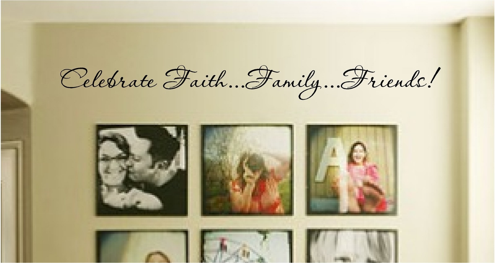 NEW – Celebrate Faith.. Family..Friends. – Vinyl wall art – religious home decor