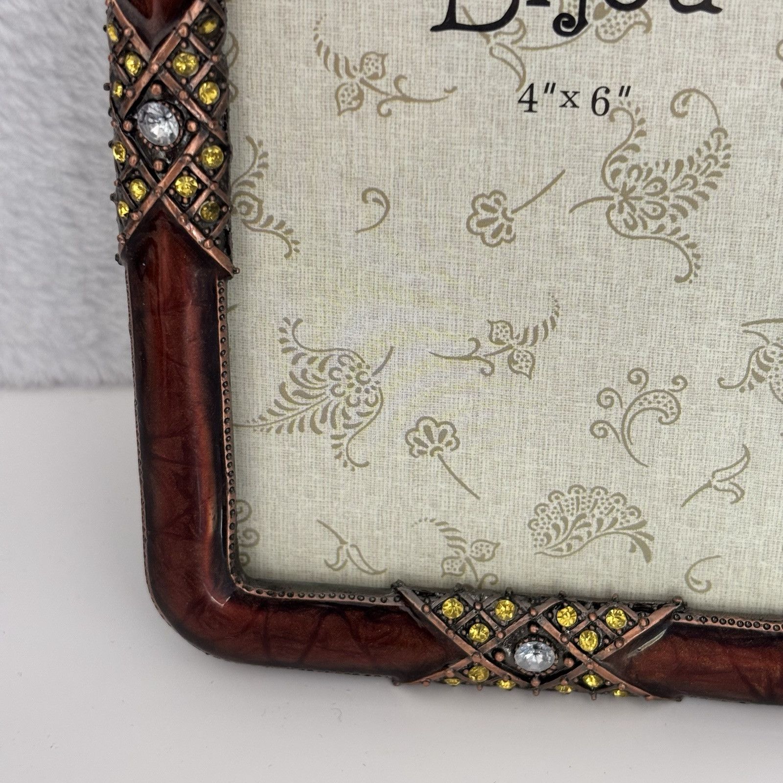 Bijou Picture Frame Burnished Gold Brown Copper 4 X 6 Elegant Bling Crystals