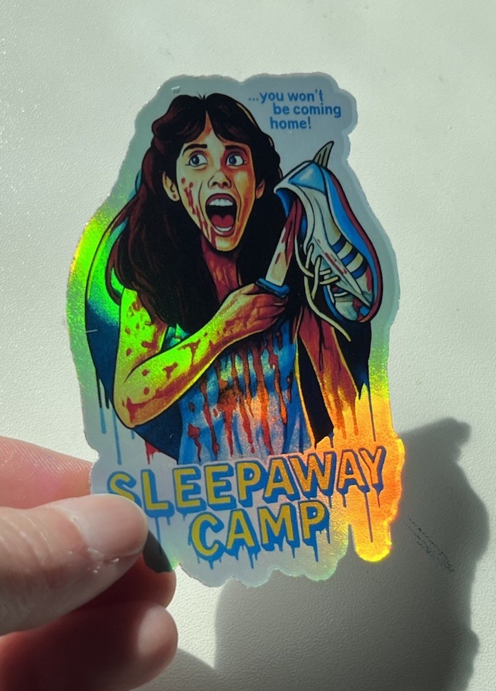 Sleepaway Camp Angela Holographic Waterproof Vinyl 3 Inch Sticker