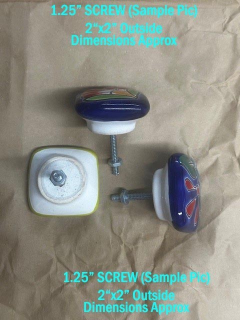 C30 TALAVERA CABINET DRAWER PULL CERAMIC KNOB FLOWER DESIGN Amigos Pottery MX