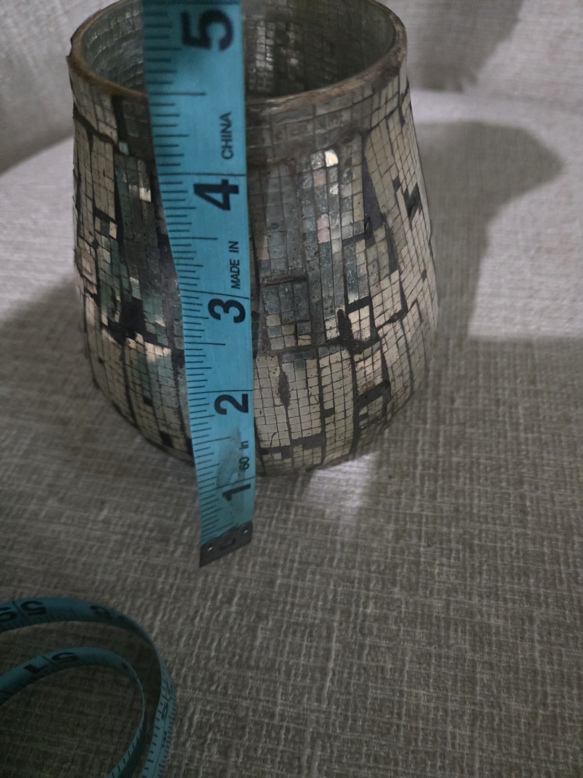 Anthropologie Terrain Decorative Mirror Mosaic Glass Candle Holder Or Vase