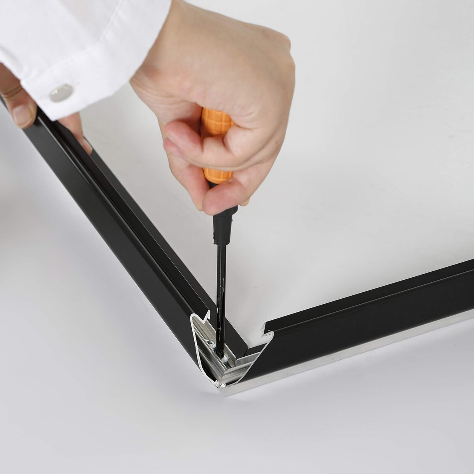 Portable Snap Poster Frame 1.25″ Aluminum Front Loading Wall Mount 36×48 Black