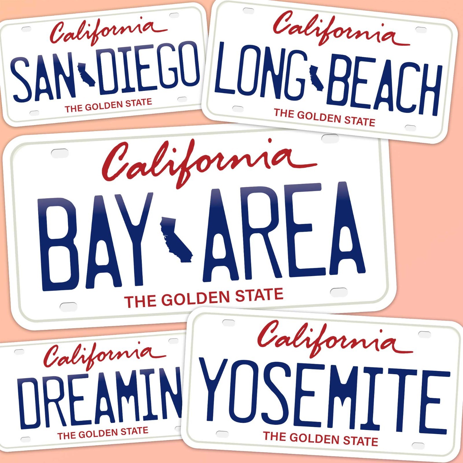 California License Plates – Choose from 30+ CA Cities & Sayings