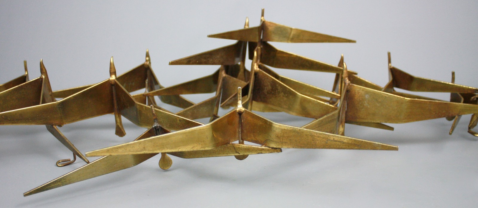 Vintage C. Jeré Wall Sculpture, “Birds in Flight” Signed & Dated, 1968, Steel