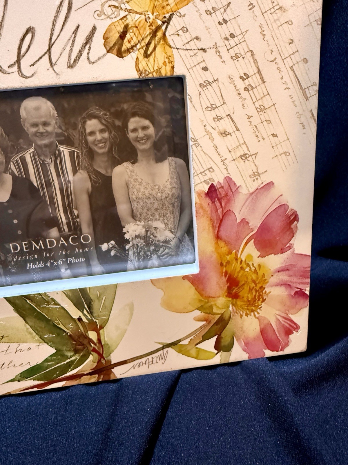DEMDACO More Than a Promise PEONY Floral 4×6 Wood Frame Universal Orientation