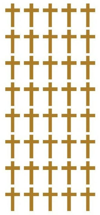 1″ Gold Religious Cross Stickers Envelope Seals Church School arts Crafts