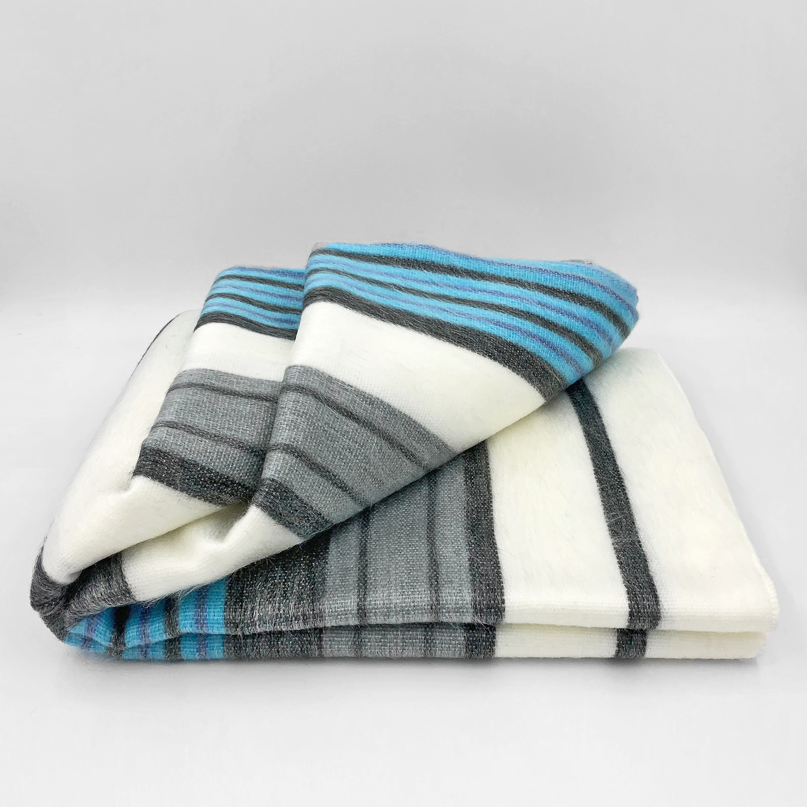 SOFT & WARM STRIPED ALPACA LLAMA WOOL BLANKET PLAID 90″x65″ QUEEN