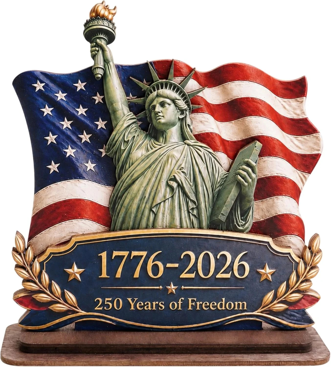 USA 250th Anniversary Decoration, 1776-2026 Wooden Plaque, 250 Anniversary Usa M