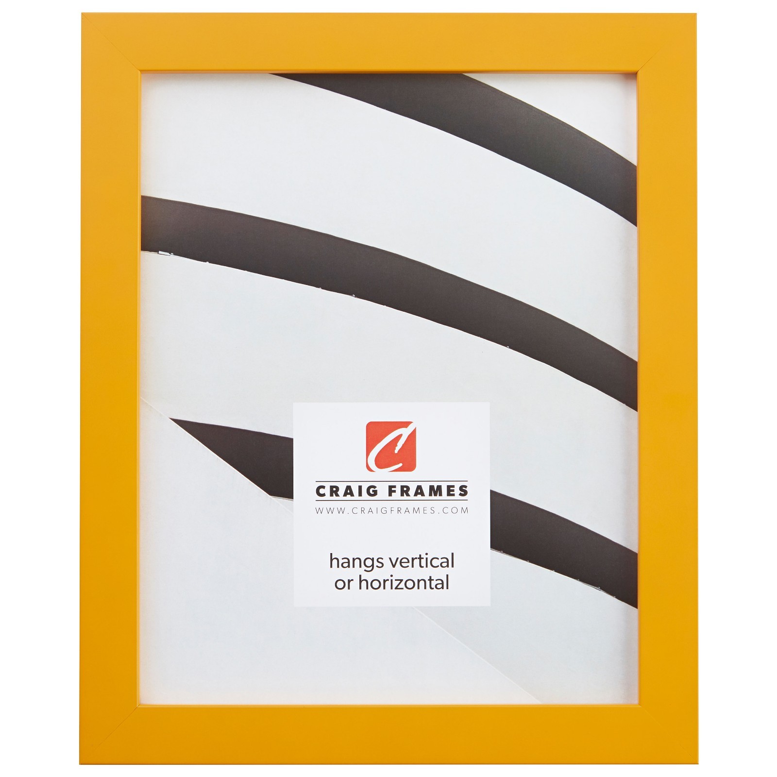 Craig Frames Flat .9″ Wide Modern Bright Yellow Photo Frames & Poster Frames