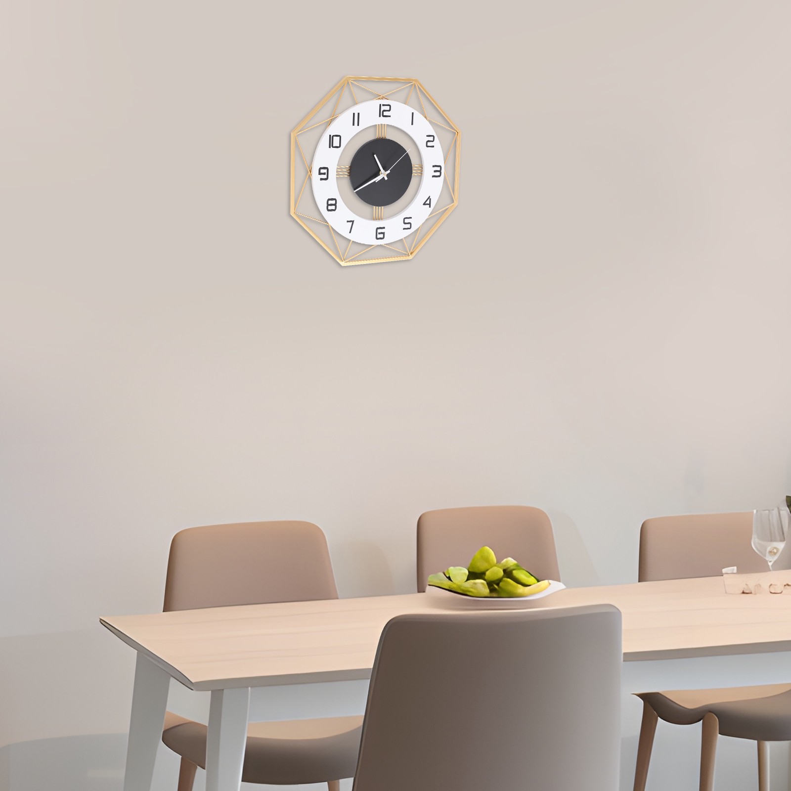 Modern Wall Clock – Silent Battery Powered Analog , Easy Mount