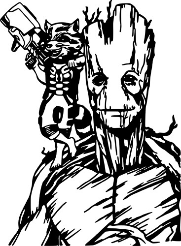 Groot Rocket Raccoon Guardian Galaxy Wall Car Laptop Window Vinyl Decal Sticker