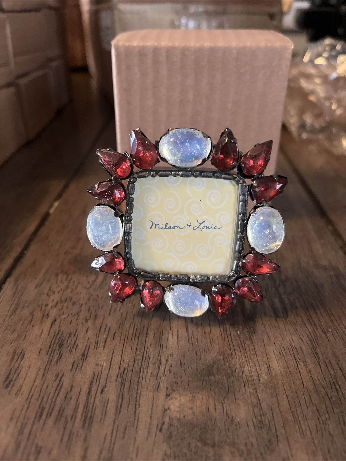 Vintage Milson & Louis Rhinestone 2.5’’ Square Frame For 1.5×1.5 Photos.