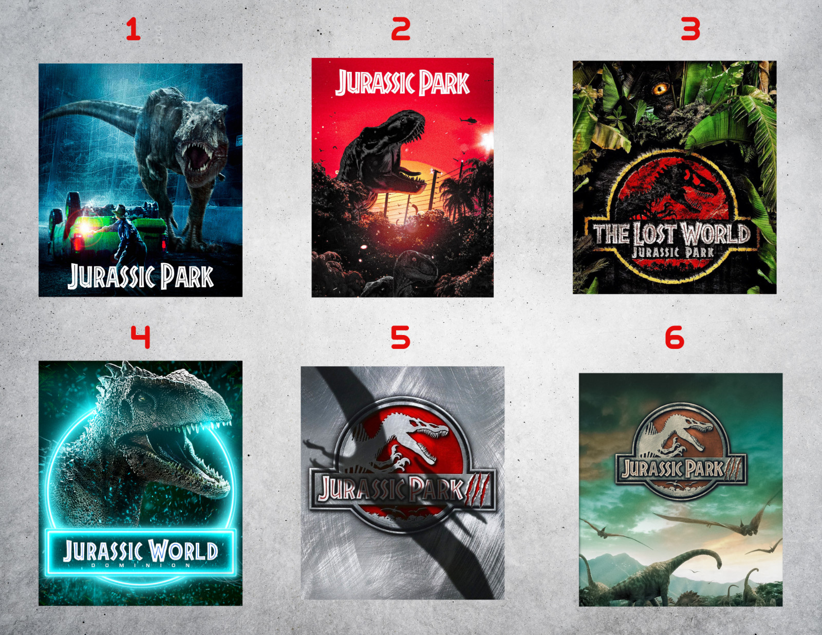 Jurassic Park 90’s Movie Wall Collage Poster Prints