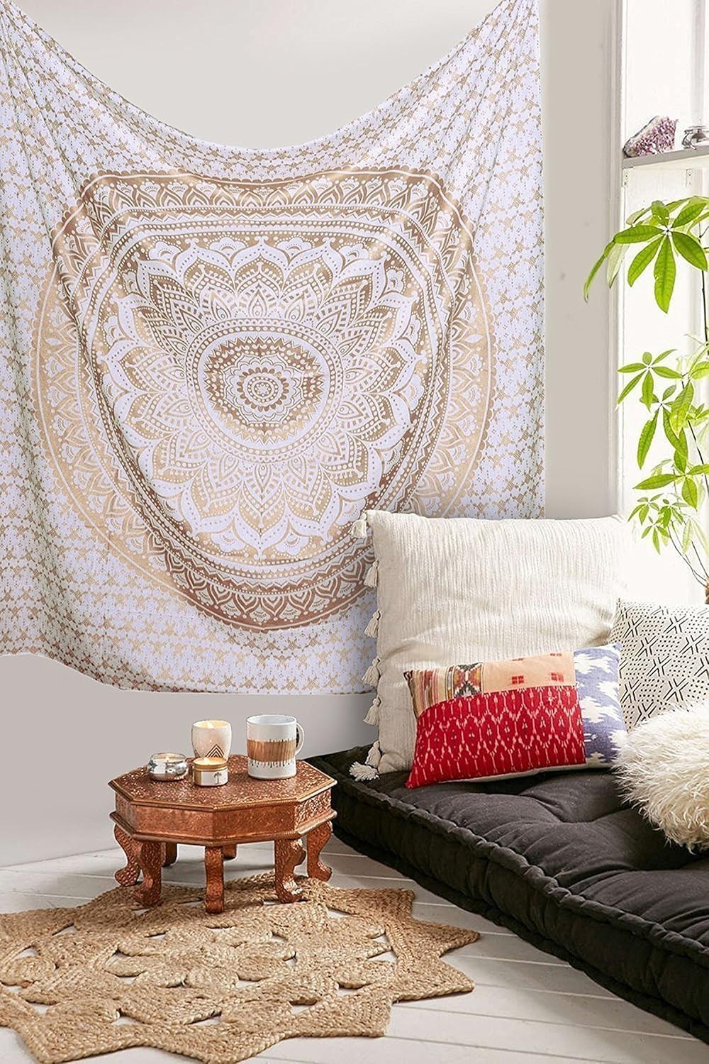 100% Organic Cotton Mandala Tapestry – Ideal for Yoga & Meditation, 52×60