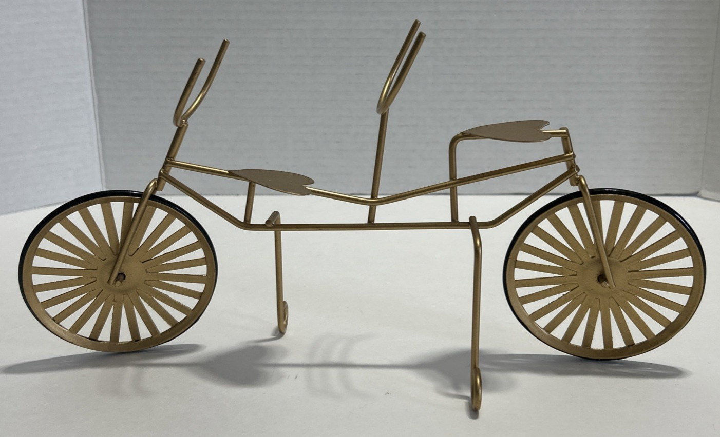 Bicycle Built For 2 Golden Decorative Bike Art Metal Sculpture 12X6″ Home Decor