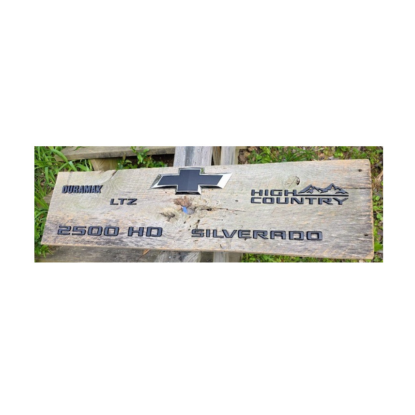 Chevrolet Silverado Duramax LTZ 2500 HD Rustic Wood Garage Art Sign