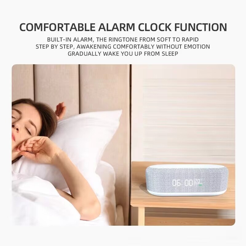 4 in 1 Multi-Function Alarm Clock Display Wireless Charging for Smartphones