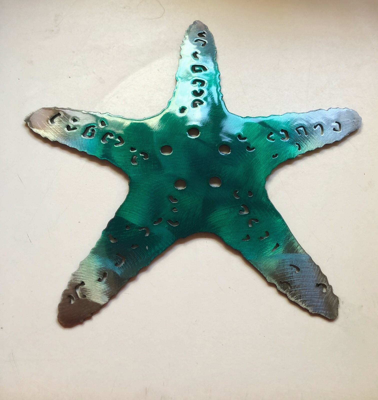 Starfish Trio – Metal Wall Art – Teal Tinged Size Varies Per Piece