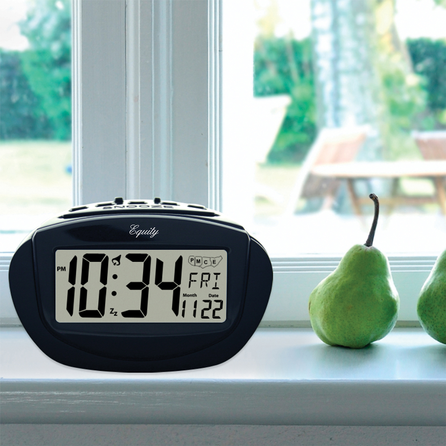 31022 Equity by La Crosse Battery Powered Insta-Set LCD Digital Alarm Clock