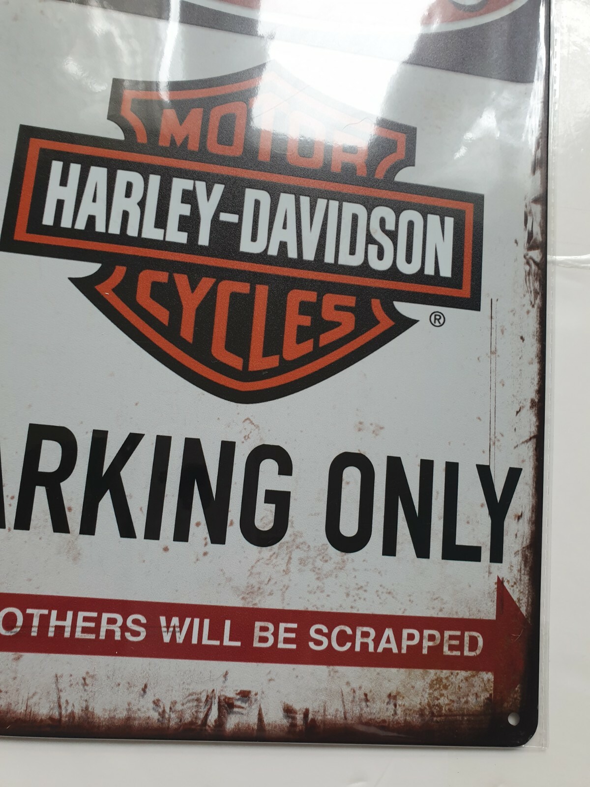 Harley Davidson Parking Only Metal Plaque Garage Man Cave Motorcycle FREE P&P