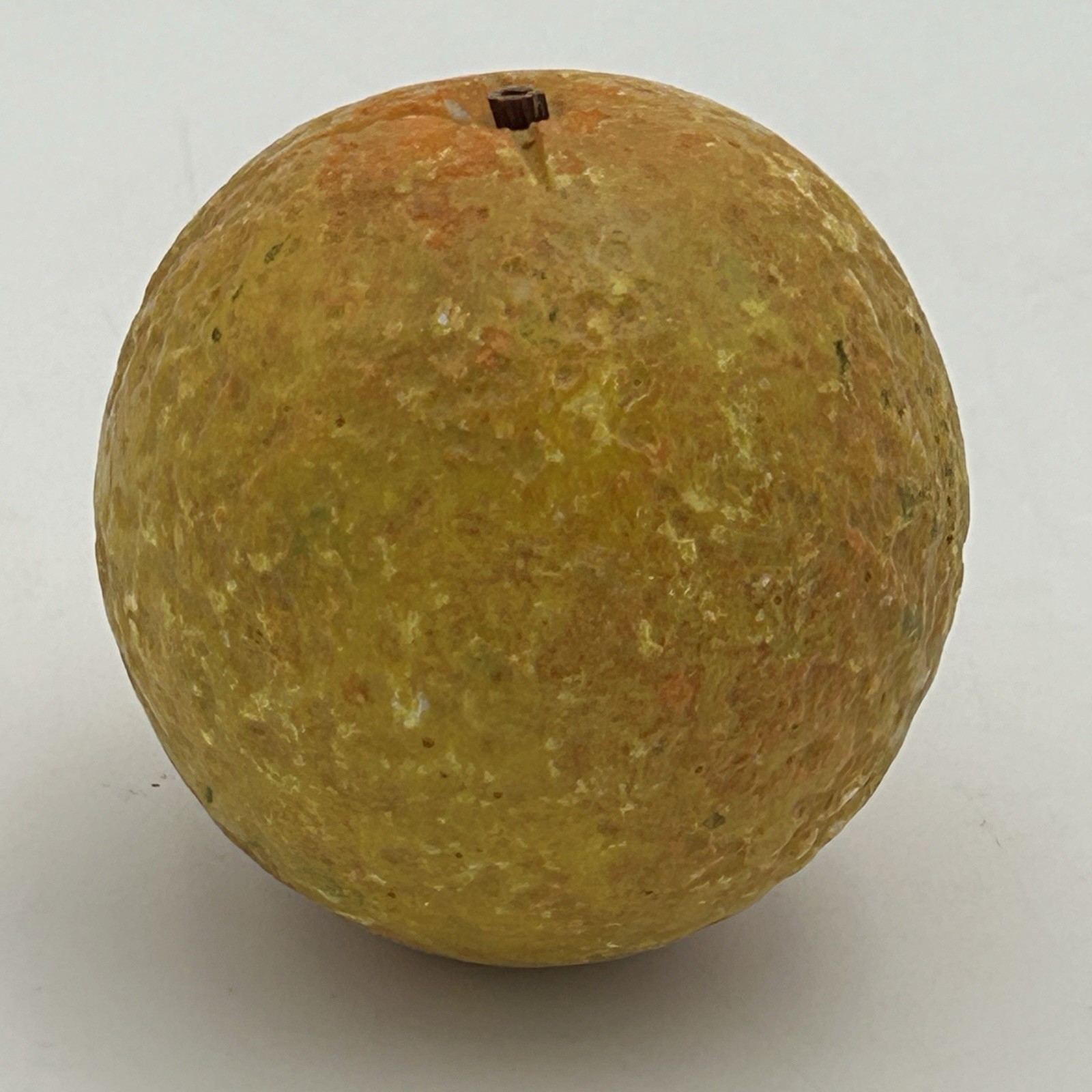 Vintage Italian Alabaster Orange Hand Painted Stone Fruit Carved Marble MCM
