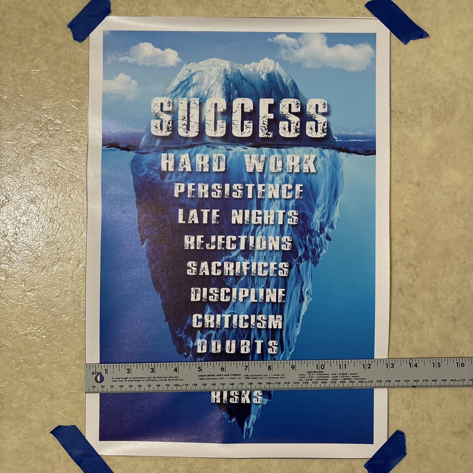 Success – Positive Motivation Poster ✅ Iceberg ✅ Canvas Wall Art Office ✅ 12×18”