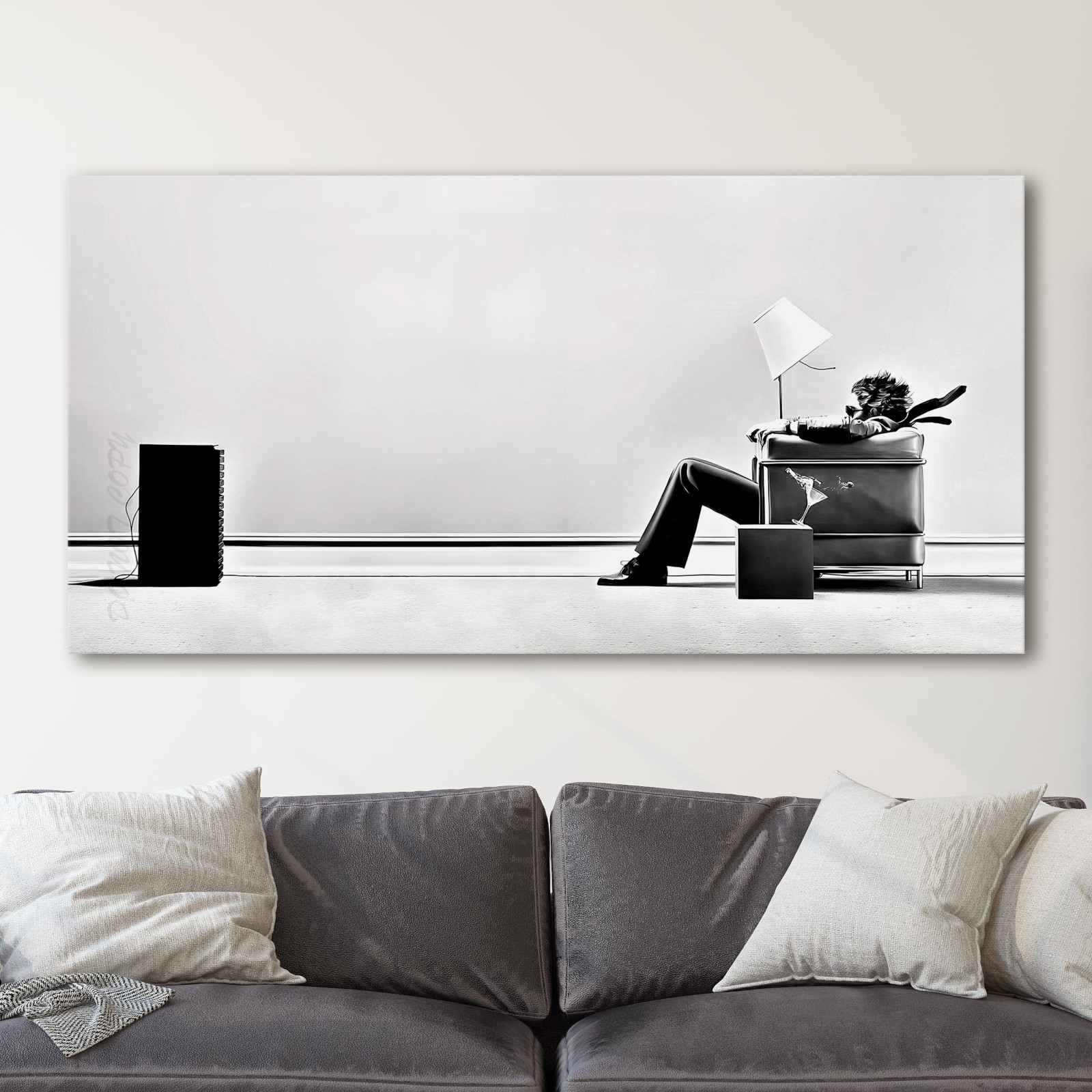Blown Away Guy Iconic Ad 1979 Retro Music Canvas Wall Art Print